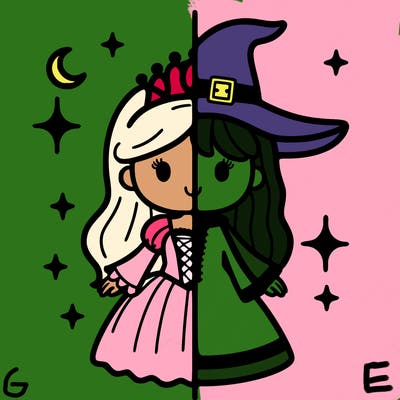 split princess and witch
