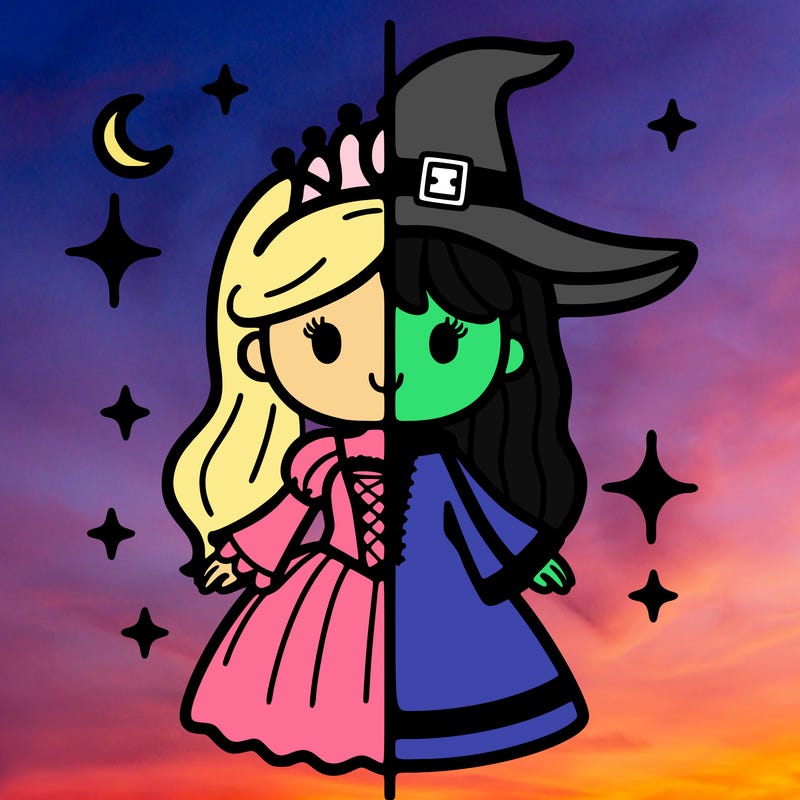 split princess and witch