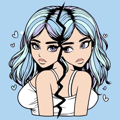 realistic girl split