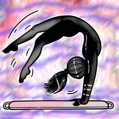 gymnast flipping