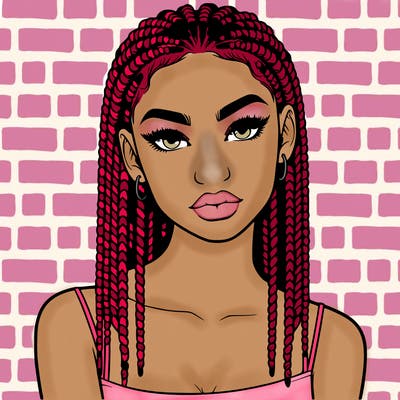 realistic woman with cornrows