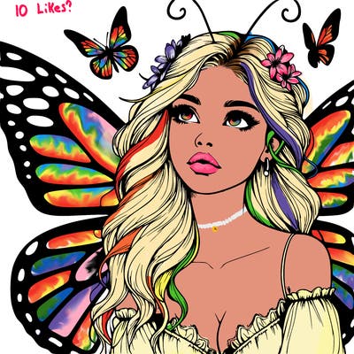 butterfly fairy realistic girl