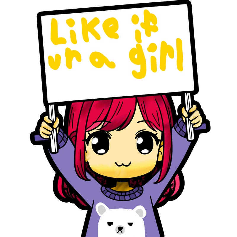 girl holding big sign