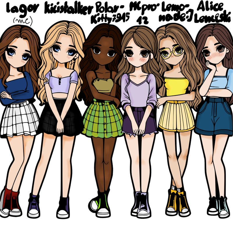 a group of girls realistic