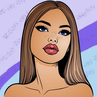 realistic woman with full lips