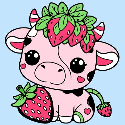 cute strawberry cow