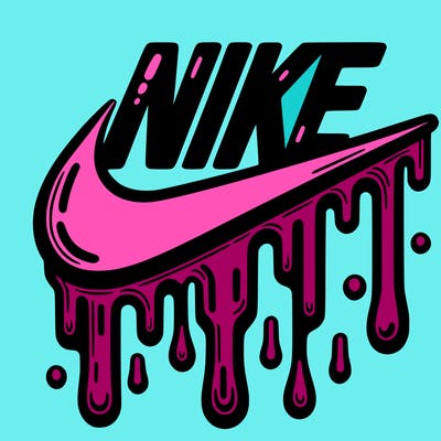 dripping nike logo