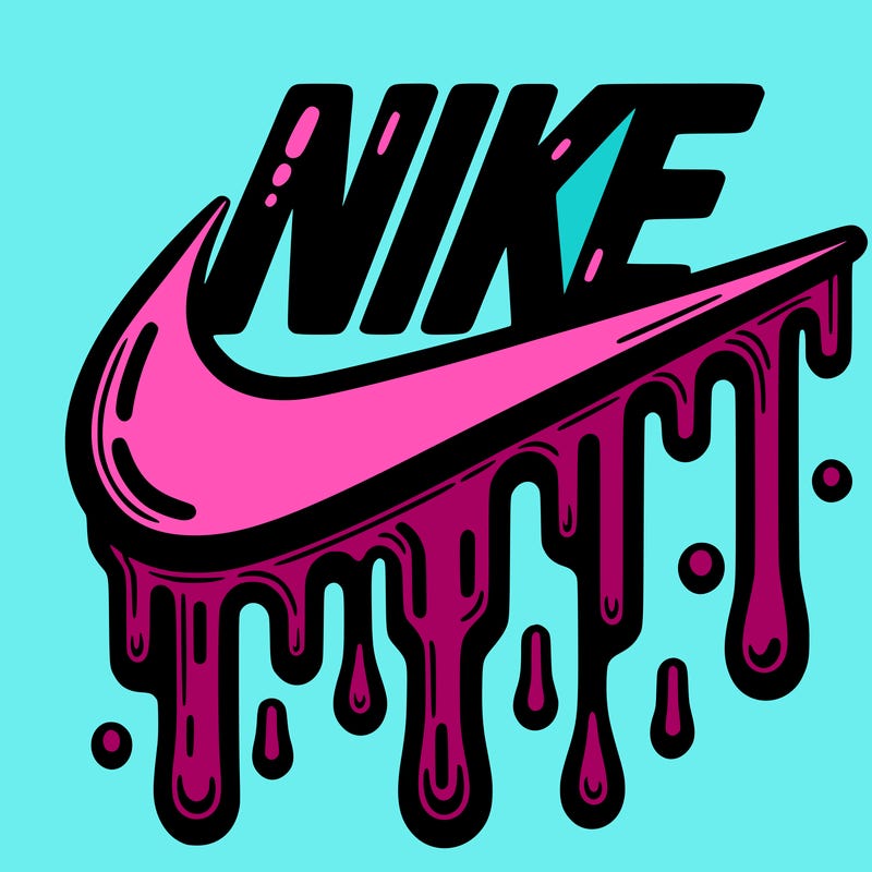 dripping nike logo