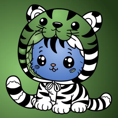 kitten dressed as a tiger