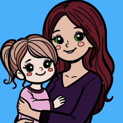 mom with her daughter