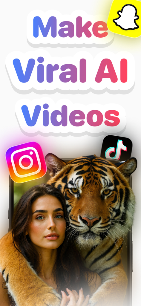 KI-generiertes Video einer Frau mit einem Tiger für Social-Media-Inhalte