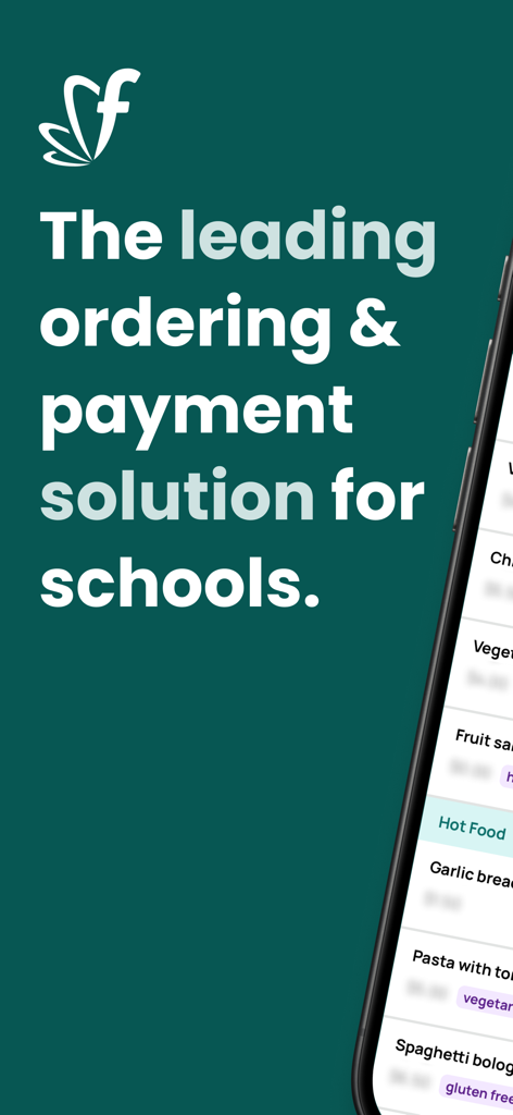 Flexischools - Flexischools app screen for school lunch ordering and cashless payments
