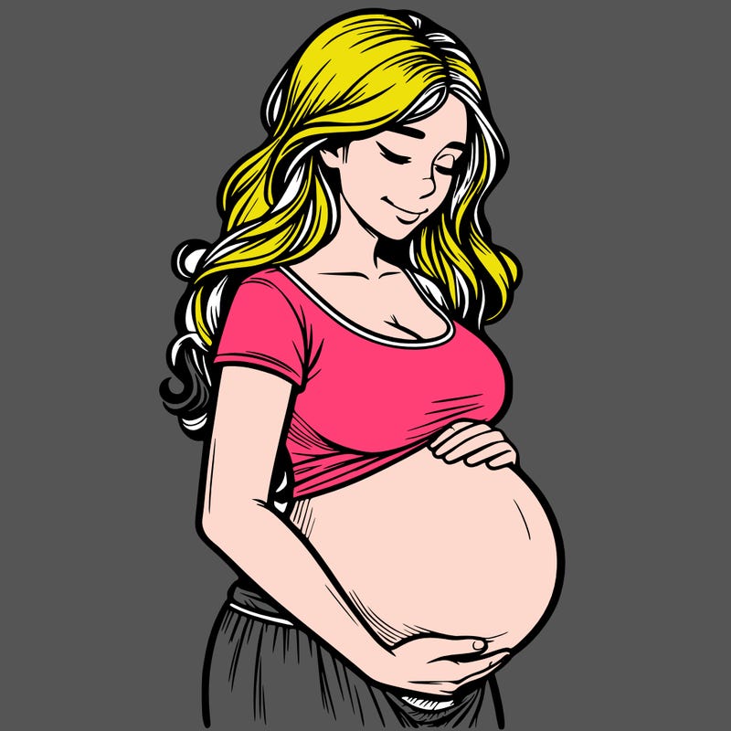 woman heavily pregnant realistic