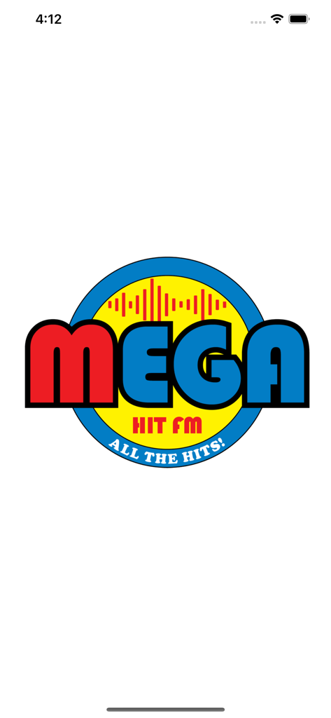 Mega Hit FM - Mega Hit FM app splash screen with station logo and slogan All the Hits
