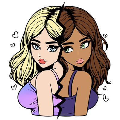 realistic girl split