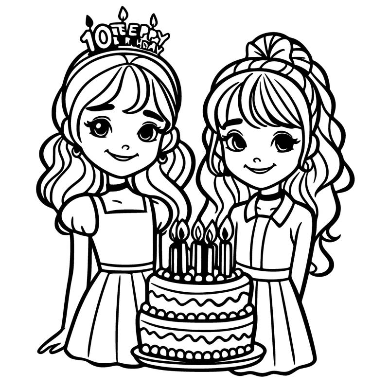 two sisters on one of their tenth birthdays