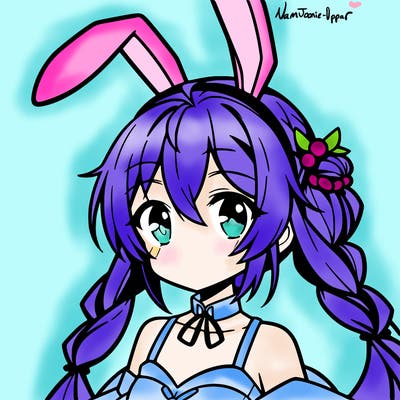 anime woman with bunny ears