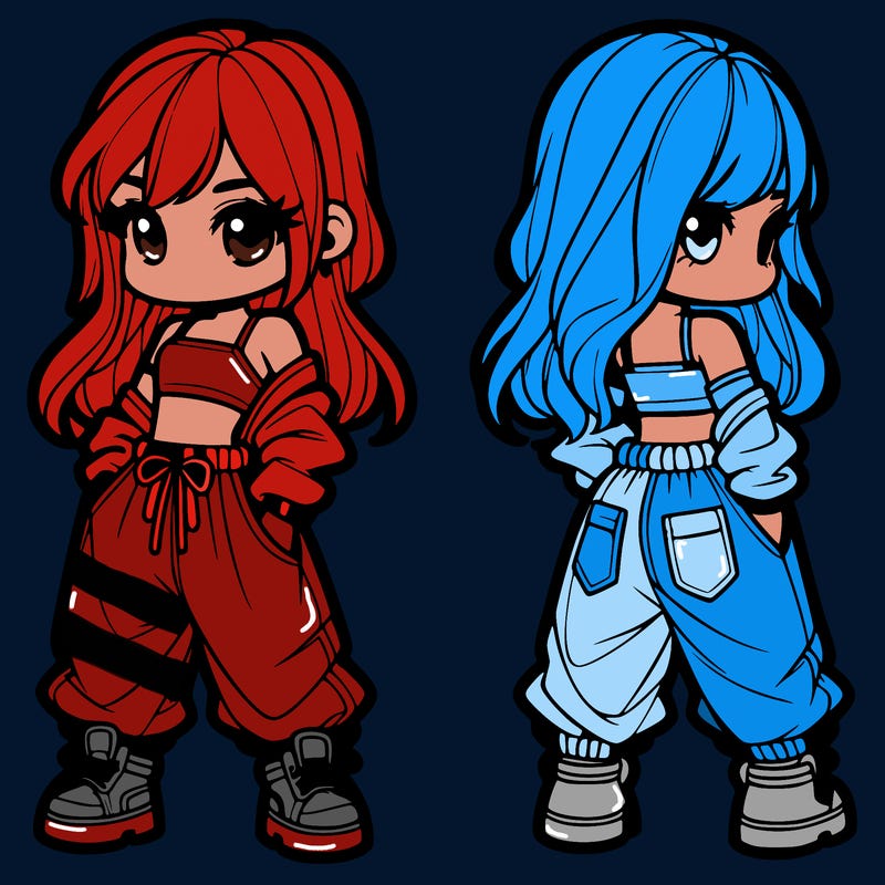 girl in crop top and baggy pants