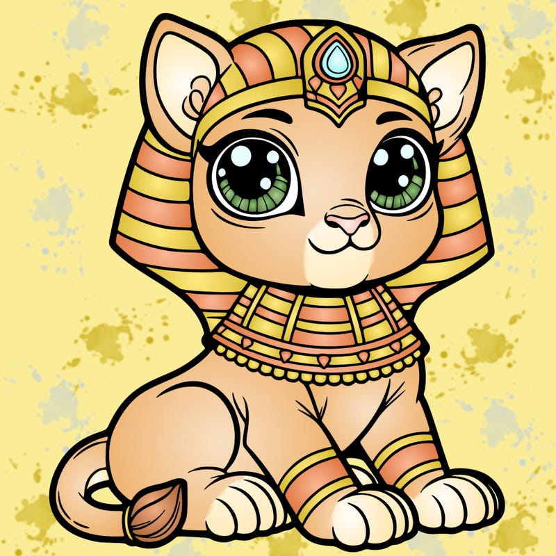 cute sphinx, big eyes, majestic