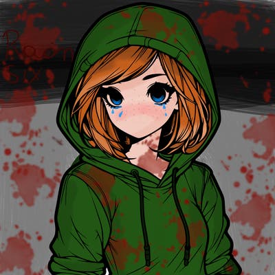 realistic girl with hoodie