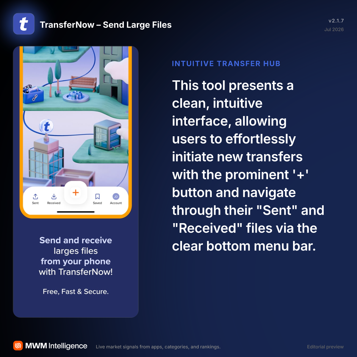 TransferNow – Send Large Files - Productivity App | MWM