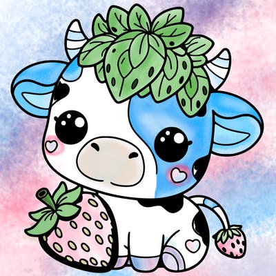 cute strawberry cow