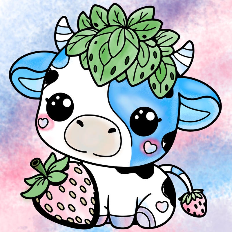cute strawberry cow