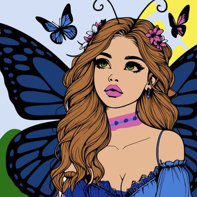 butterfly fairy realistic girl