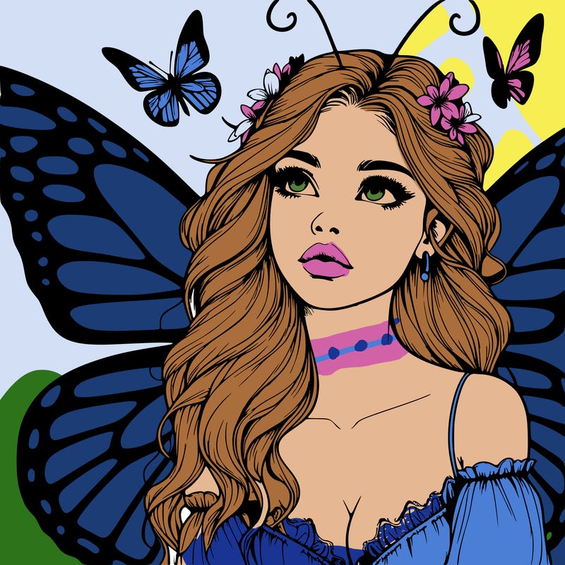 butterfly fairy realistic girl