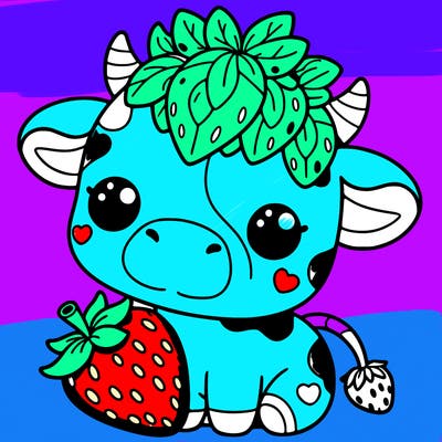 cute strawberry cow