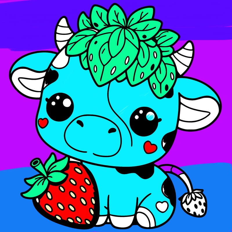 cute strawberry cow