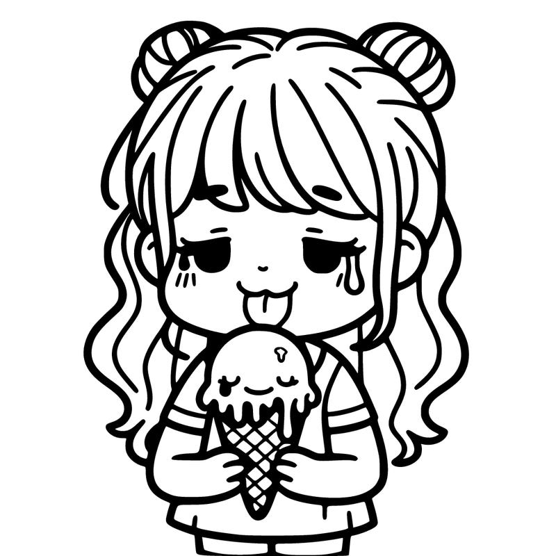 a girl holding a melting ice cream cone