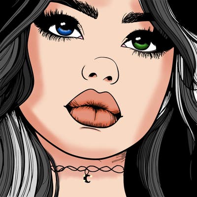 really realistic girl with lips