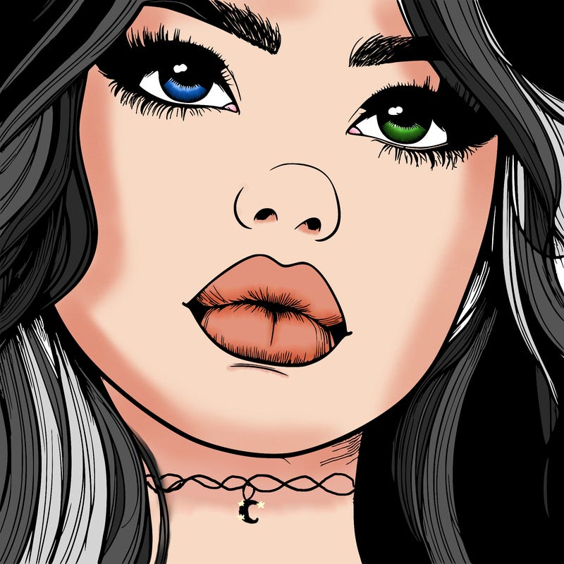 really realistic girl with lips