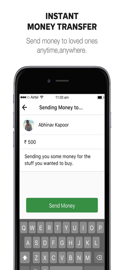Ola Money - Wallet & Payments - A smartphone screen displaying an instant money transfer of five hundred rupees within the Ola Money app