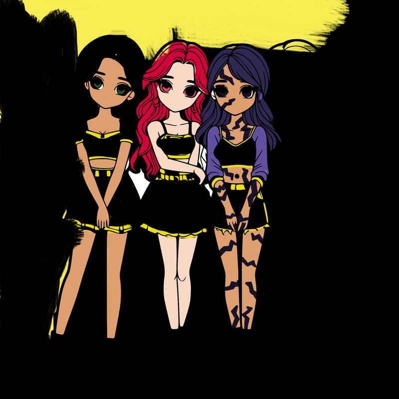 a group of girls realistic