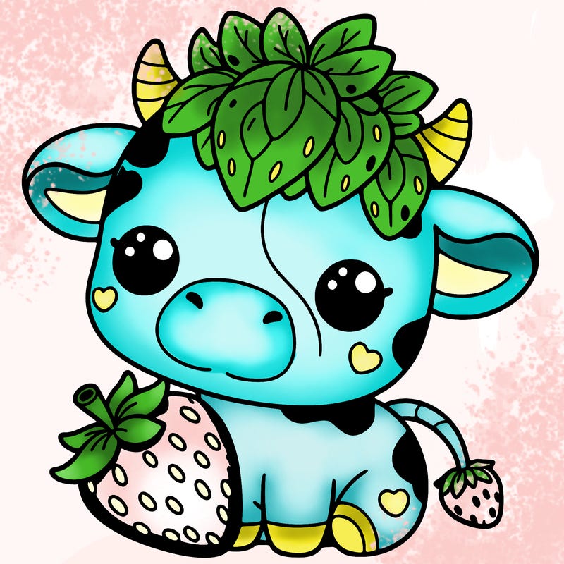 cute strawberry cow