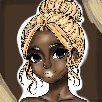 realistic pretty girl with hair in bun