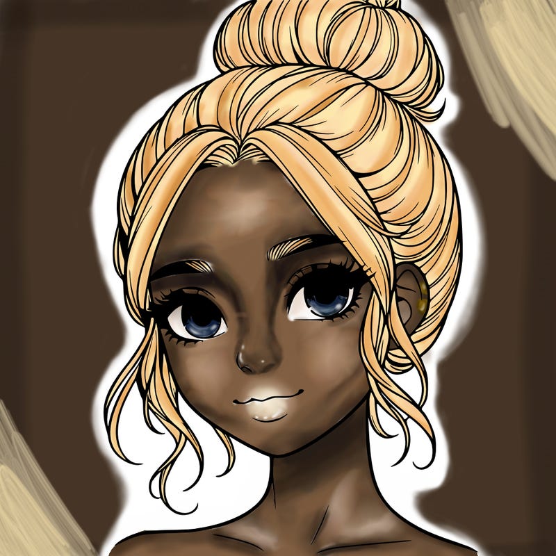 realistic pretty girl with hair in bun