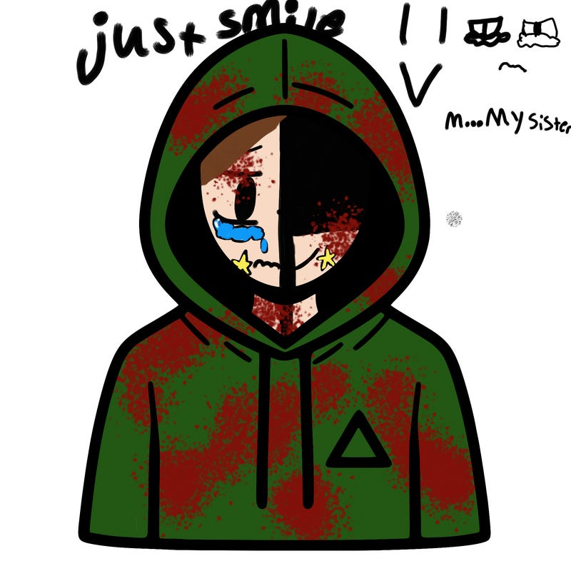 a person with non face waering a hoodie with a small triangle symbol