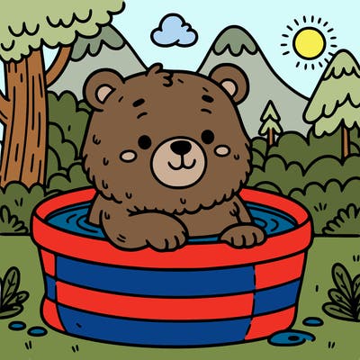 bear in a pool