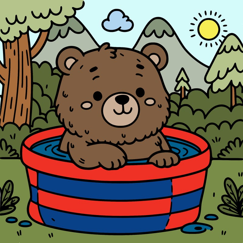 bear in a pool