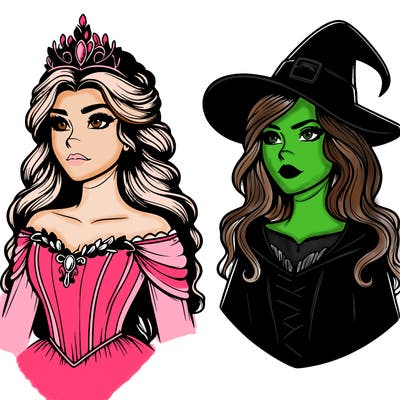princess and witch realistic