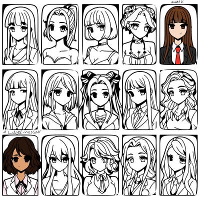 girls that look diffrent anime