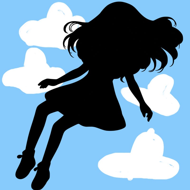 realistic girl floating