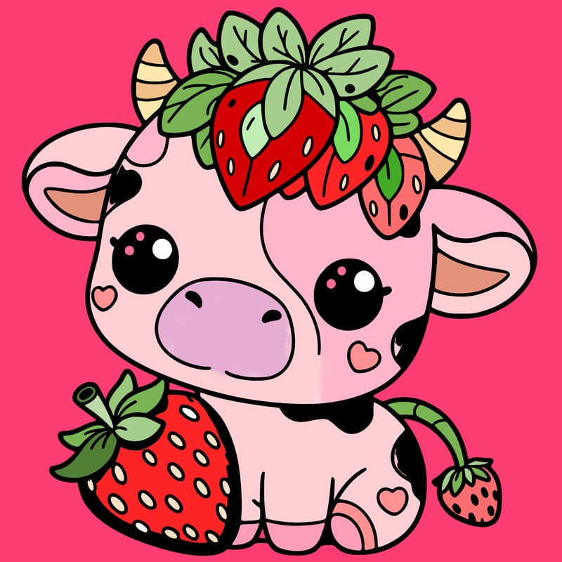 cute strawberry cow