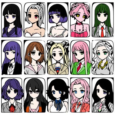 girls that look diffrent anime