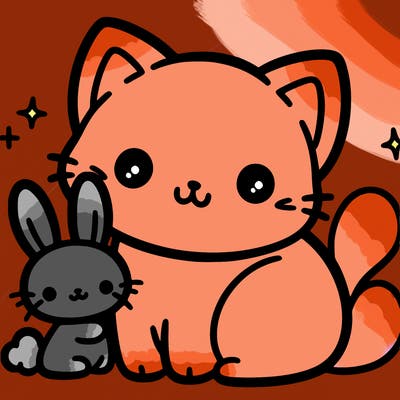 cute cat but with a little bunny