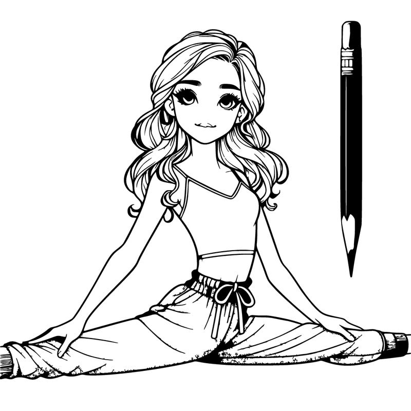 realistic girl in splits