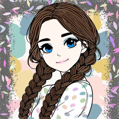 realistic girl with braids